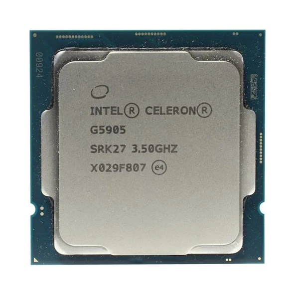 INTEL Celeron G5905 4MB 2çekirdekli O/B UHD610 1200p 58w Kutusuz+Fansız