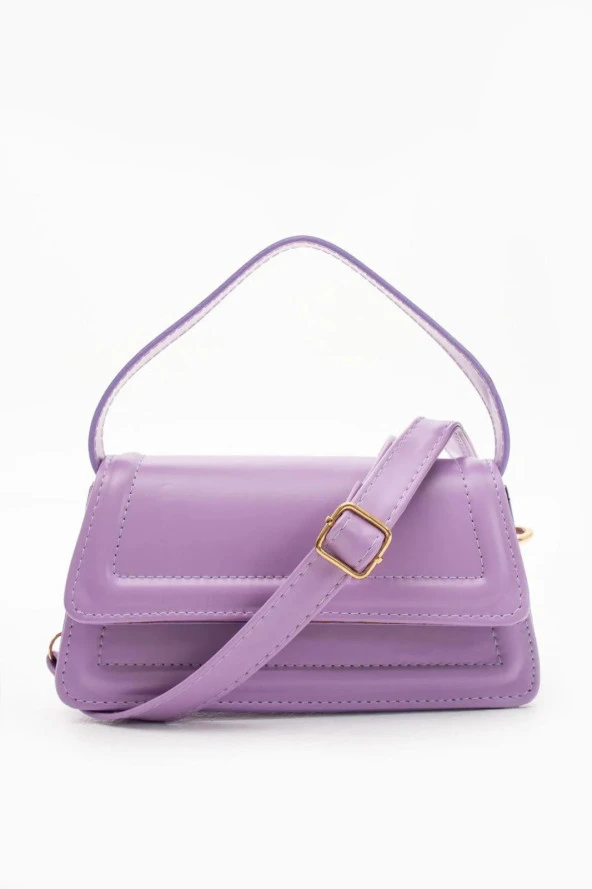 VELSE Özel Renk El Ve Kol Çantası Olarak Tasarlanmış Suni Deri Bayan Omuz Çantası VELSE.MOİ.LİLA - Resim 2