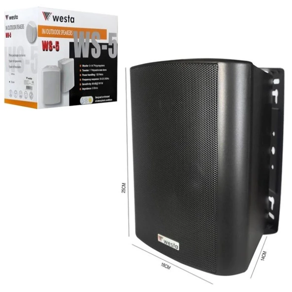 WESTA WS-5TB 5,25" 125W Trafolu Siyah Hoparlör IP65