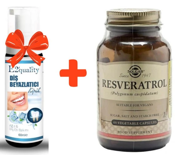 Solgar Resveratrol 60 Kapsül - Diş Beyazlatıcı Köpük Hediye