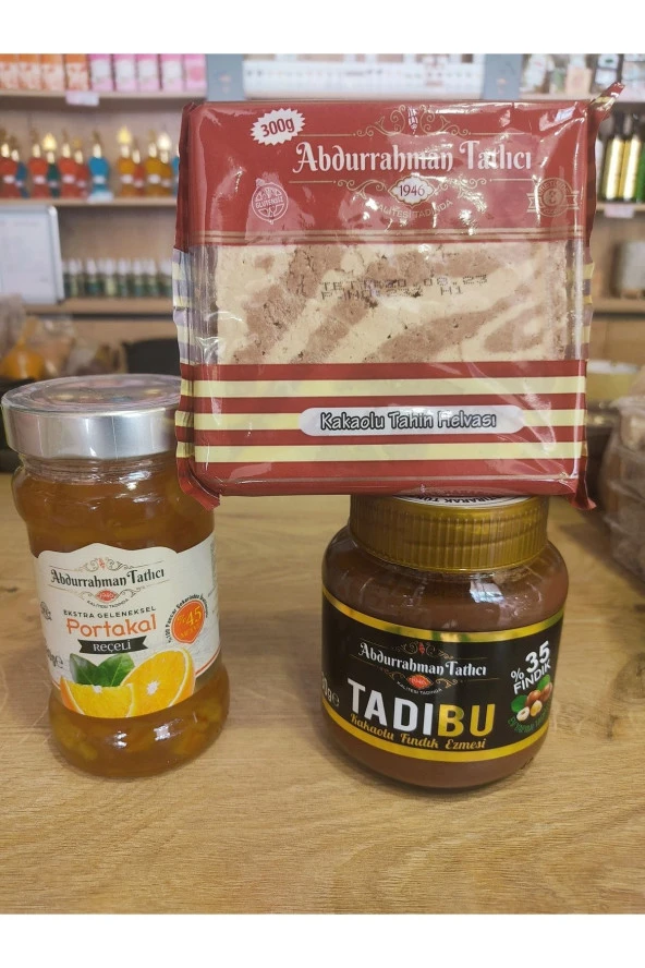 Abdurrahman Tatlıcı Tadıbu 330gr 300gr Kakaolu Helva 380gr Portakal Reçeli