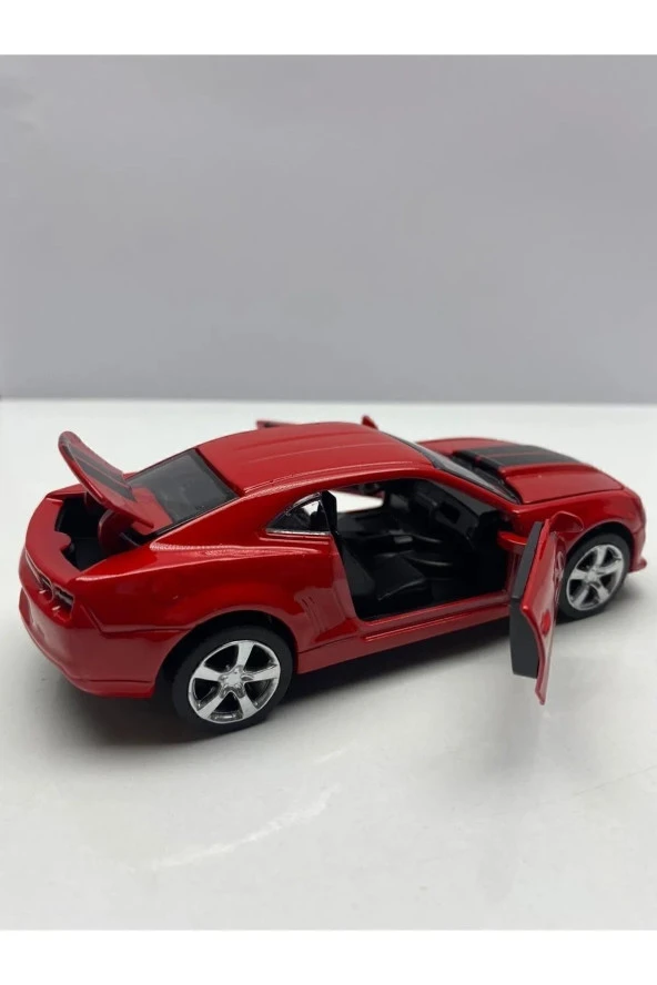 Diecast,Metal Model Oyuncak Araba Chevrolet Camaro Kaput Bagaj Açılır Çek Bırak