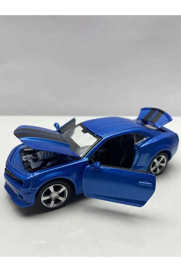 Diecast,Metal Model Oyuncak Araba Chevrolet Camaro Kaput Bagaj Açılır Çek Bırak - 2