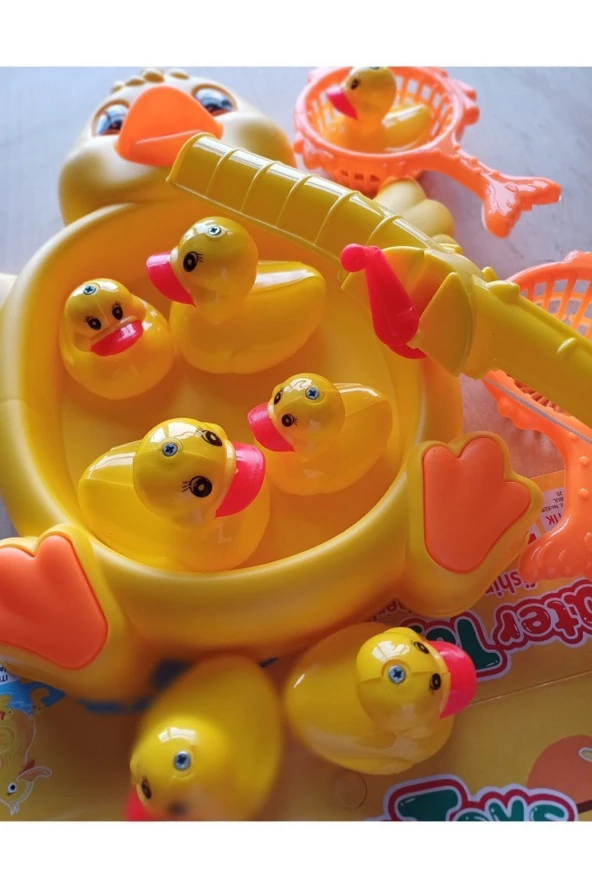 Ördek Yakalama Oyunu 11 Parça Mıknatıslı Balık Olta Oyuncak Set - Havuz Banyo Oyuncağı - 2