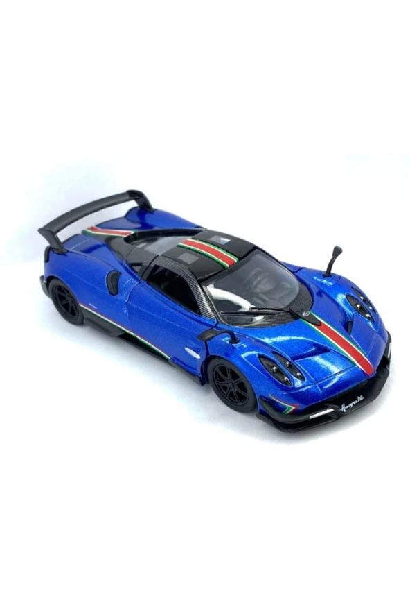 2016 Pagani Huayra Bc (şeritli) - Çek Bırak 5inch. Lisanslı Model Araba, Oyuncak Araba 1:38