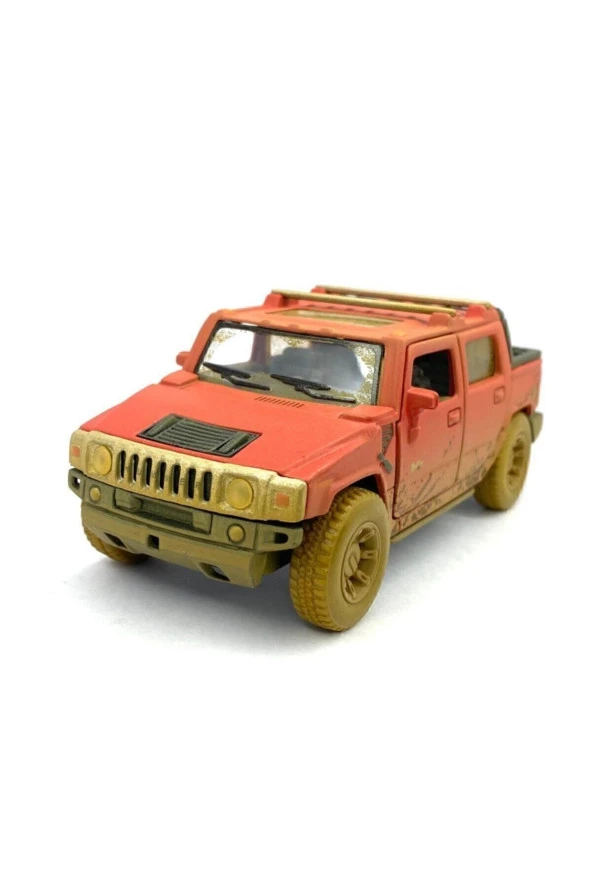 2005 Hummer H2 Sut (çamur Desenli) - Çek Bırak 5inch. Lisanslı Model Araba, Oyuncak Araba 1:40