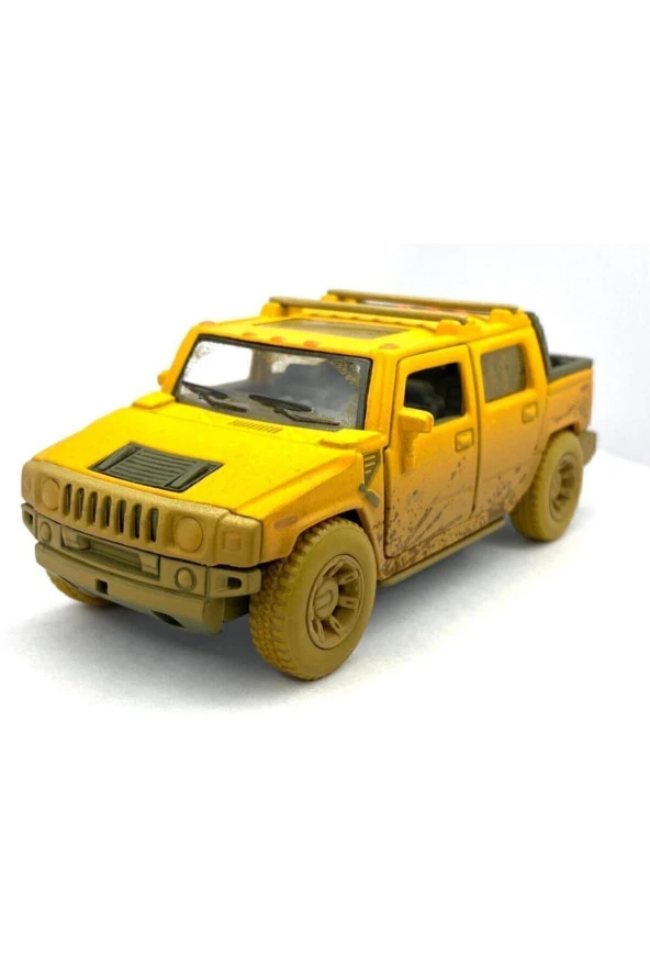 2005 Hummer H2 Sut (çamur Desenli) - Çek Bırak 5inch. Lisanslı Model Araba, Oyuncak Araba 1:40