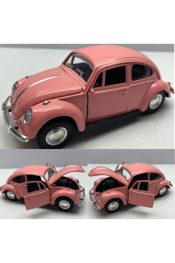 Diecast Metal Oyuncak Araba 12 CM Volkswagen Vosvos Kaput Ön Kapılar Açılır Çek Bırak Model Araç