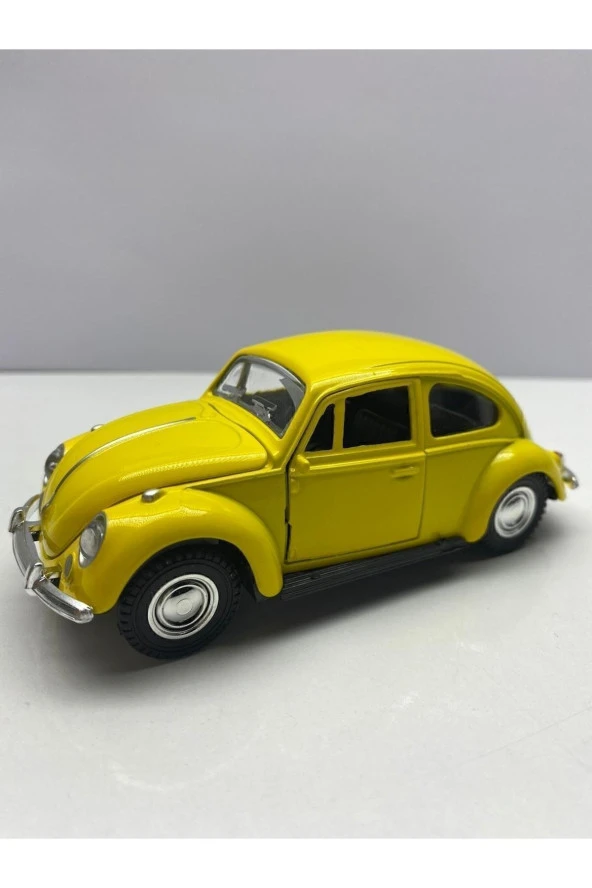 Diecast Metal Oyuncak Araba 12CM Volkswagen Vosvos Kaput Ön Kapılar Açılır Çek Bırak Model Araç Sarı