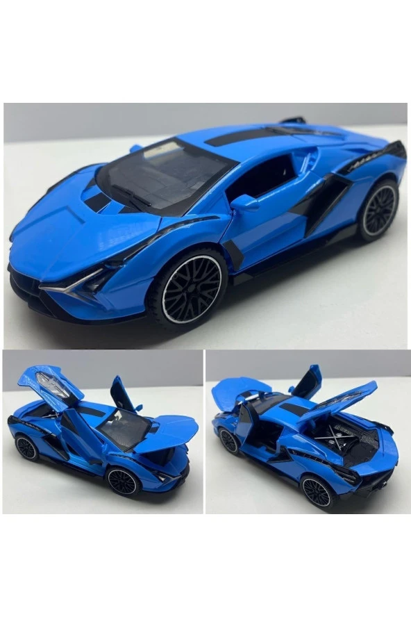 Diecast MMetal Oyuncak Araba Lamborghini Sesli Işıklı Çek Bırak