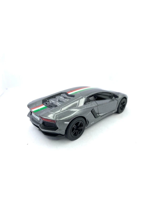 Gri Lamborghini Aventador Lp 700 4 Şeritli Çek Bırak 5 Inch Ölçek 1:38 - 4