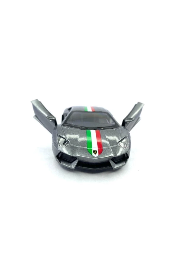 Gri Lamborghini Aventador Lp 700 4 Şeritli Çek Bırak 5 Inch Ölçek 1:38 - 2