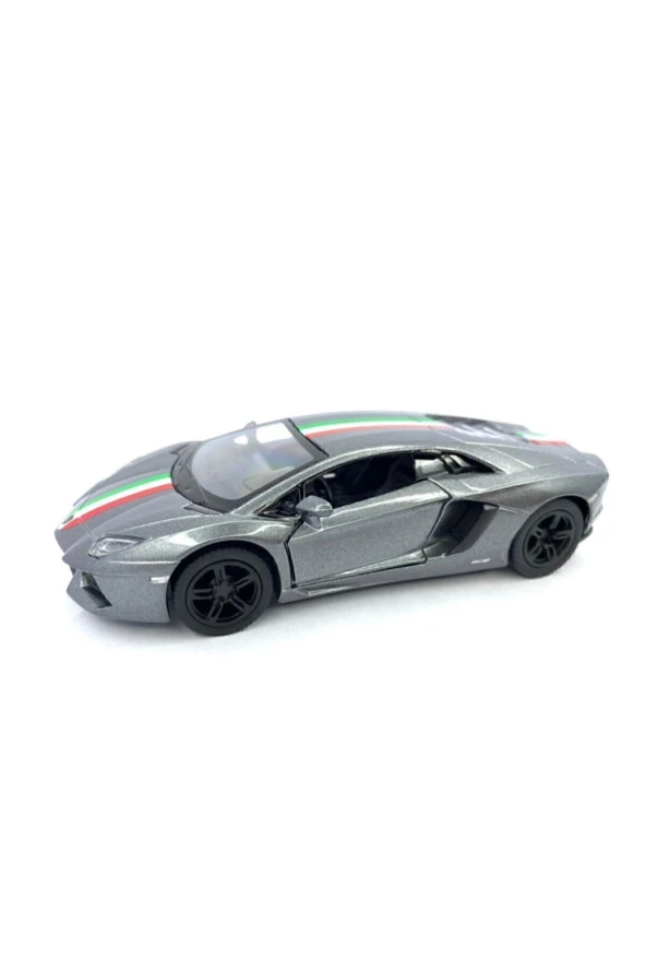 Gri Lamborghini Aventador Lp 700 4 Şeritli Çek Bırak 5 Inch Ölçek 1:38 - 3