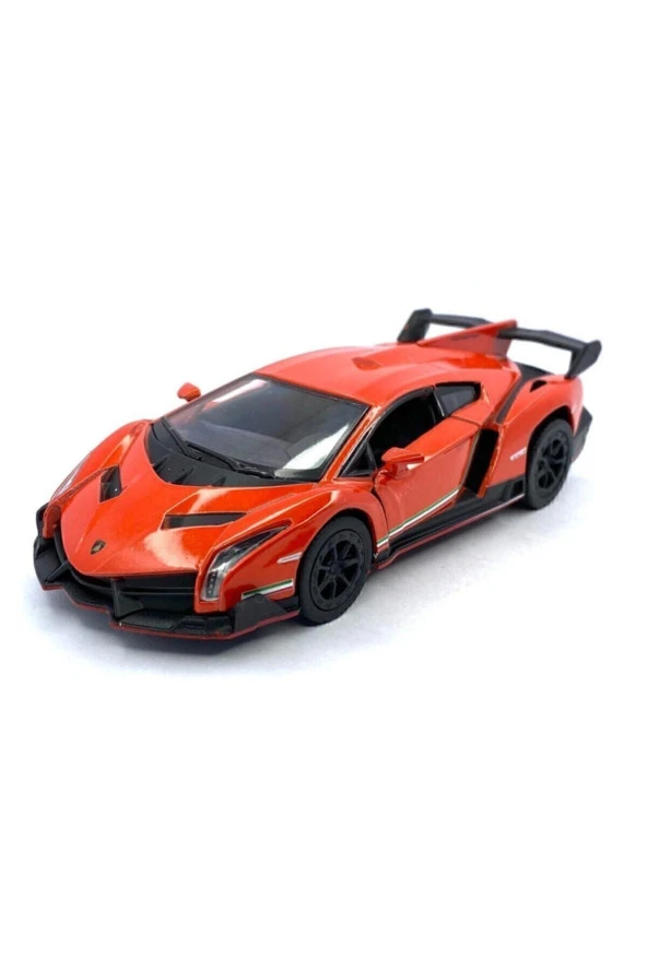 Lamborghini Veneno Çek Bırak 5inch. Lisanslı Model Araba, Oyuncak Araba 1:36