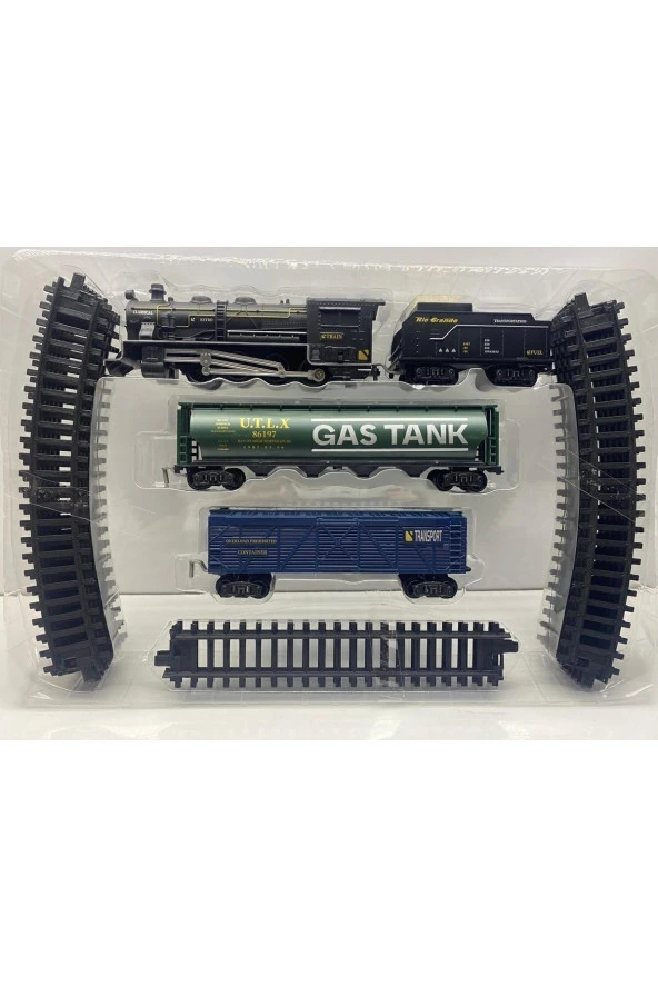 Oyuncak Tren Sesli Işıklı Tren Kaliteli Rayın Üzerinde Giden 18 Parça Tren Set