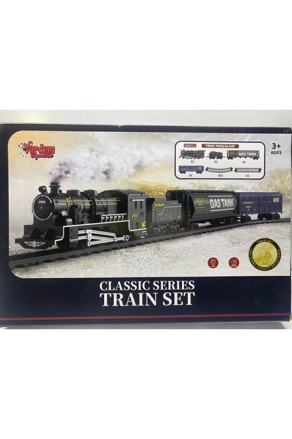 Oyuncak Tren Sesli Işıklı Tren Kaliteli Rayın Üzerinde Giden 18 Parça Tren Set - 2