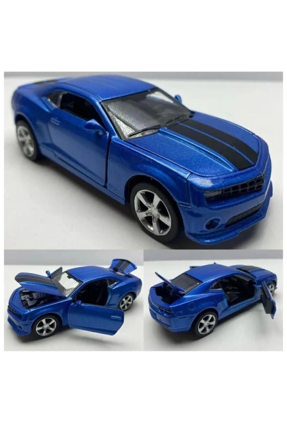 Camaro Metal Oyuncak Araba Chevrolet Kaput Bagaj Kapı Açılır Çek Bırak Diecast Model Araç 12Cm