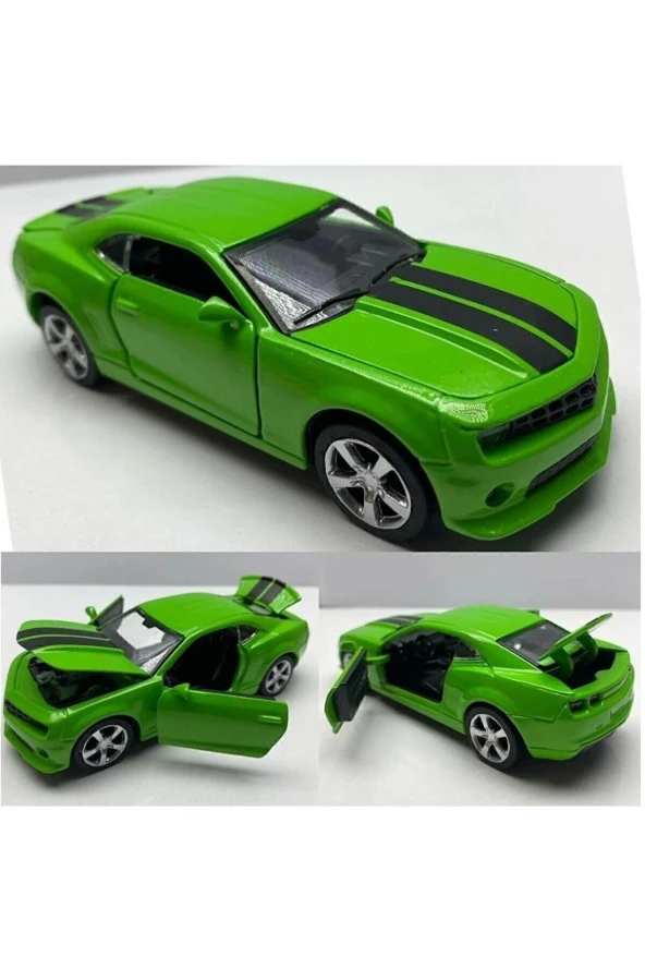 Camaro Metal Oyuncak Araba Chevrolet Kaput Bagaj Kapı Açılır Çek Bırak Diecast Model Araç 12Cm