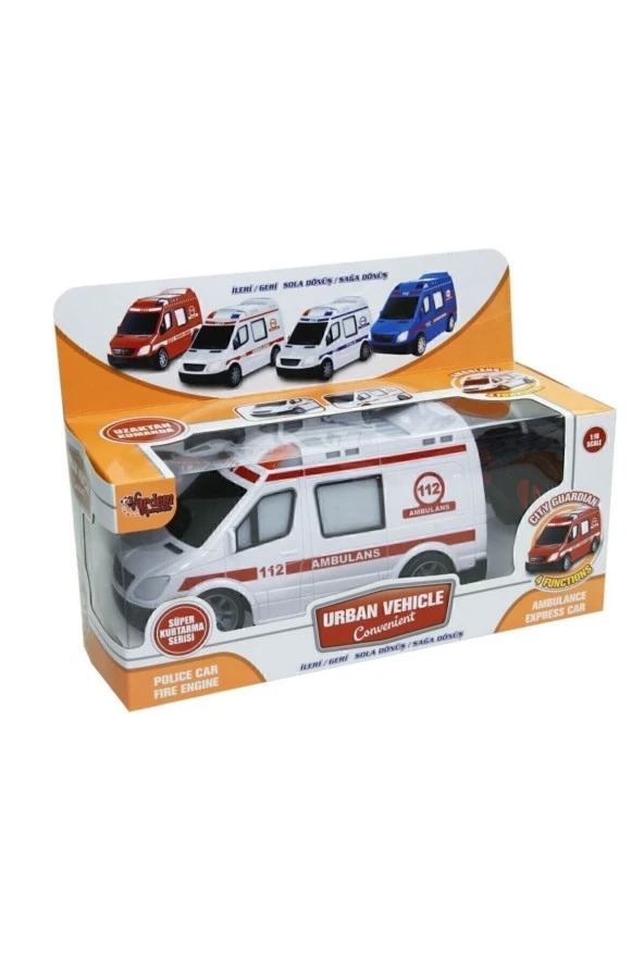 Oyuncak Uz.Kumandalı Araba Ful Fonksiyon Sprinter Ambulans, Polis, itfaiye Jandarma Araçları 20Cm - 2
