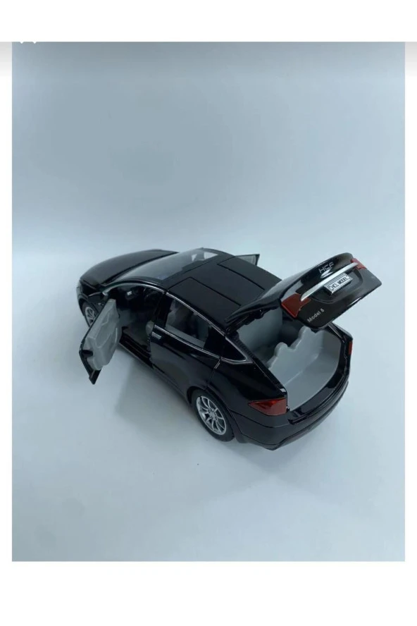 Oyuncak Tesla Araba Die Cast Model Metal Koleksiyon 21 cm Araç Sesli Çek Bırak Demir Araba - 4