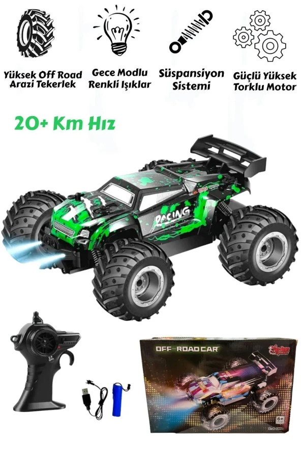 Uzaktan Kumandalı Full Fonksiyon Araba Şarjlı 22cm Işıklı Drift Özelikli 20 Km Hız
