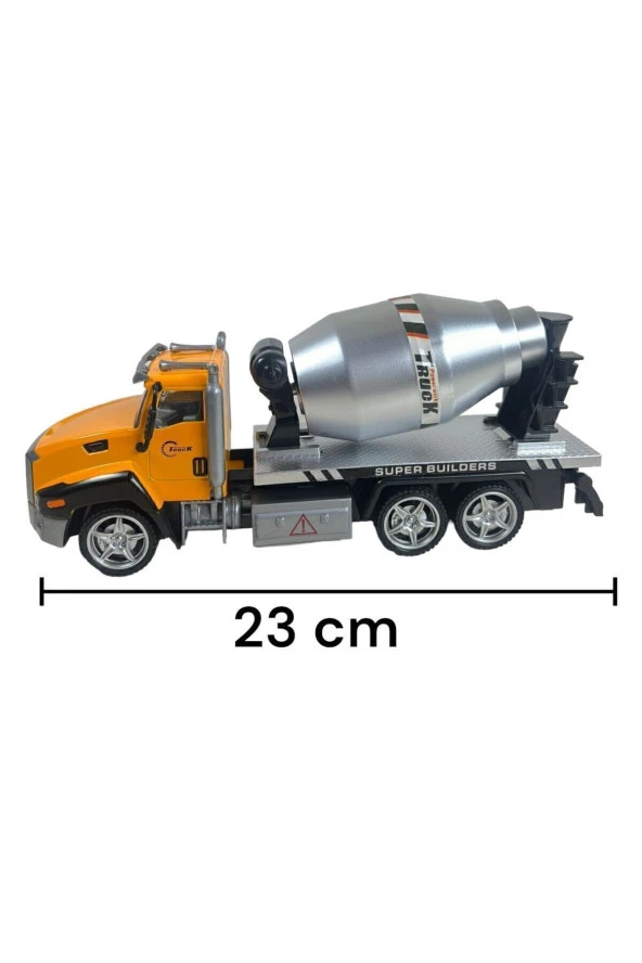 23 Cm Çek Bırak Metal 1:50 Beton Mikseri Oyuncak Iş Makinesi 1 Adet