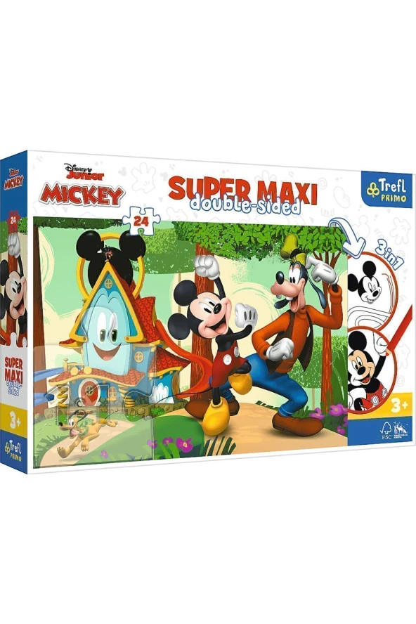 Yapboz 24 Parca Super Maxi Mickey Mouse 3˜n1 -41012 Puzzle