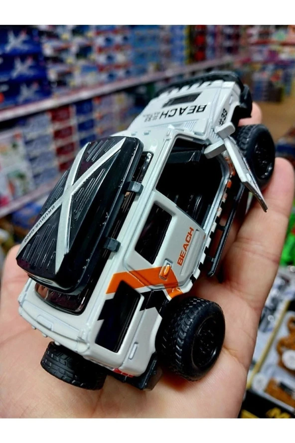 Hummer Offroad Metal Jip V8 4x4 Diecast Araba Kapılar Ve Tavan Bagajı Açılır - 3