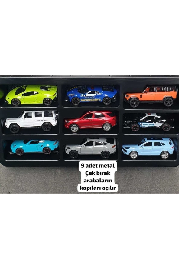 Oyuncak Metal Arabalar Diecast Brabus G500 Porsche Ferrari Bmw Lamborghini 9 Adet Koleksiyon