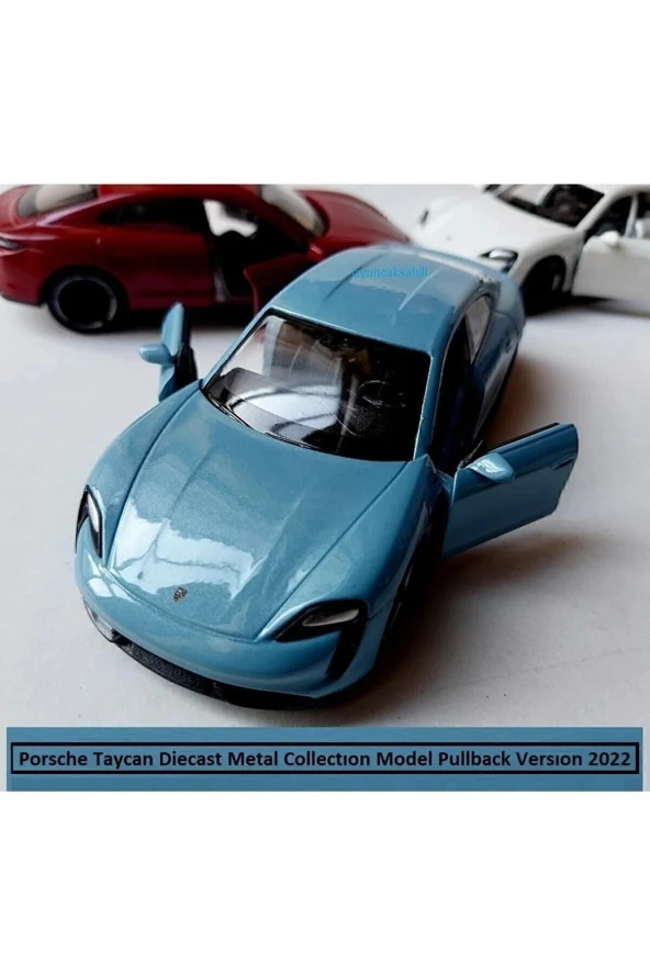 Porsche Taycan Turbo S Kasa 1.36 Diecast Orjinal 2022 Uyumlu Metal Araba Pullback Kapıları Açılır