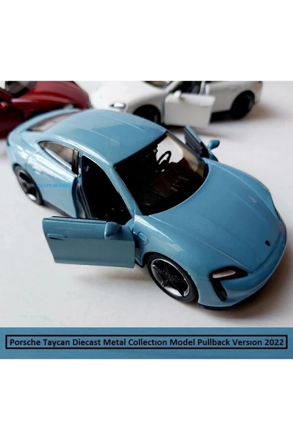 Porsche Taycan Turbo S Kasa 1.36 Diecast Orjinal 2022 Uyumlu Metal Araba Pullback Kapıları Açılır - 3