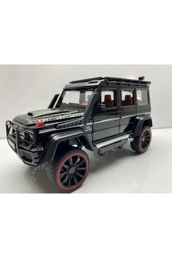 Mercedes G Jip Diecast Metal Model Oyuncak Araba 23 Cm Sesli Işıklı Kaput Bagaj Kapılar Açılabilen - 2