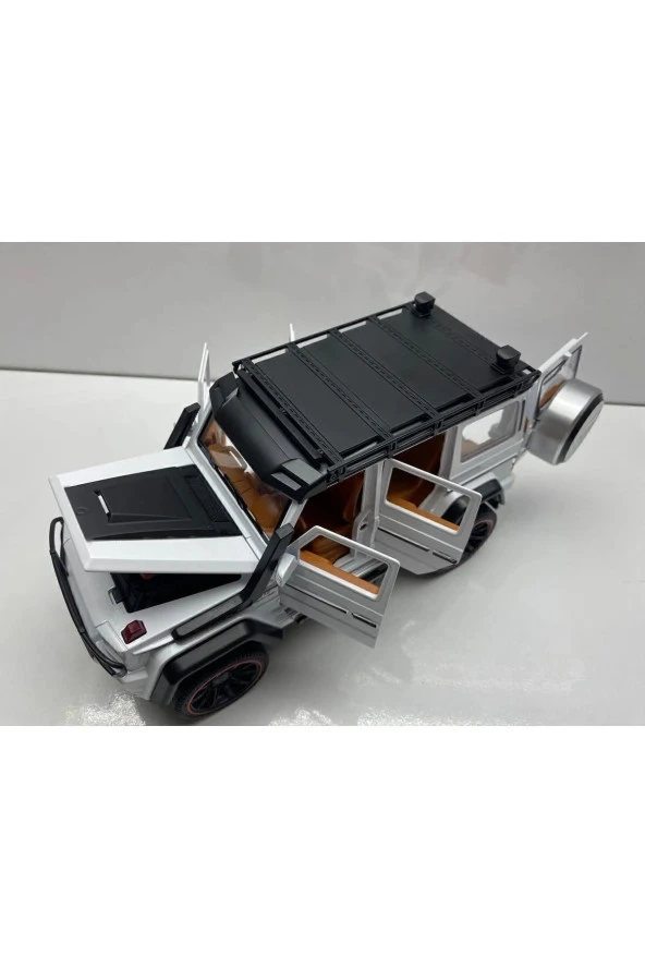 Mercedes G Jip Diecast Metal Model Oyuncak Araba 23 Cm Sesli Işıklı Kaput Bagaj Kapılar Açılabilen - 2