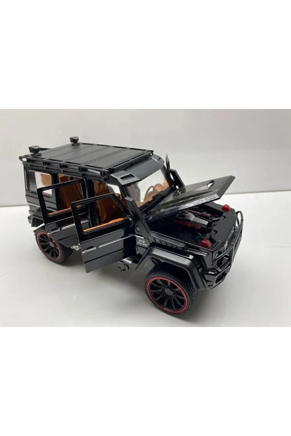 Mercedes G Jip Diecast Metal Model Oyuncak Araba 23 Cm Sesli Işıklı Kaput Bagaj Kapılar Açılabilen - 3