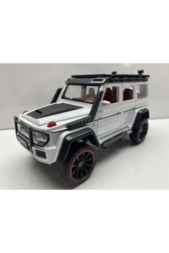 Mercedes G Jip Diecast Metal Model Oyuncak Araba 23 Cm Sesli Işıklı Kaput Bagaj Kapılar Açılabilen - 3