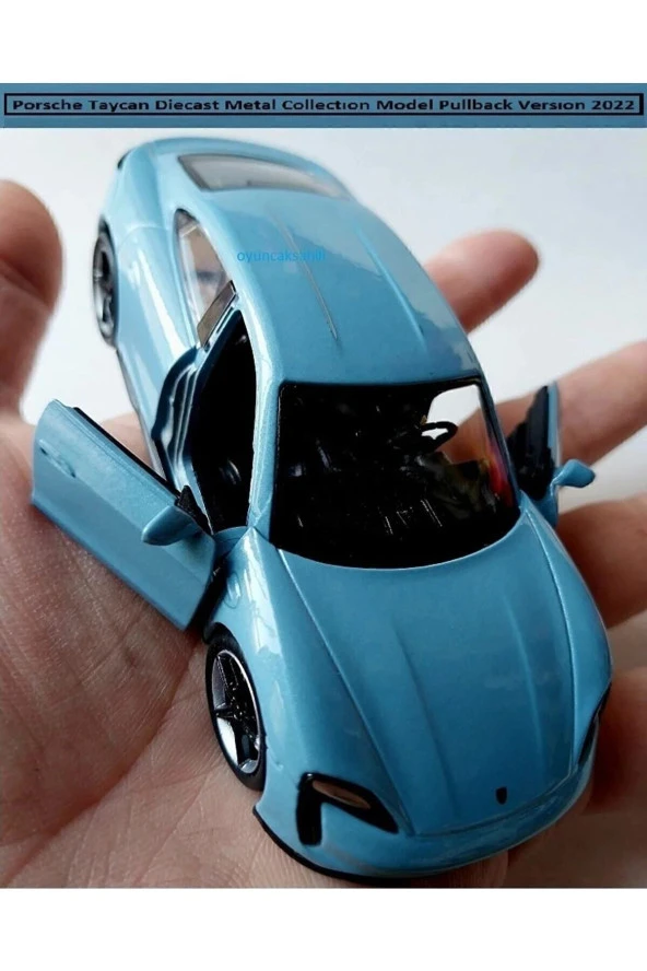 Porsche Taycan Turbo S Kasa 1.36 Diecast Orjinal 2022 Uyumlu Metal Araba Pullback Kapıları Açılır - 2