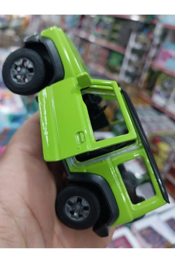 SUZUKİ JİMNİ MODEL JİP 1.36 SCALE DİECAST ORİJİNAL METAL ARABA JIMNI KAPI AÇILIR ÇEKBIRAK YEŞİL - 3