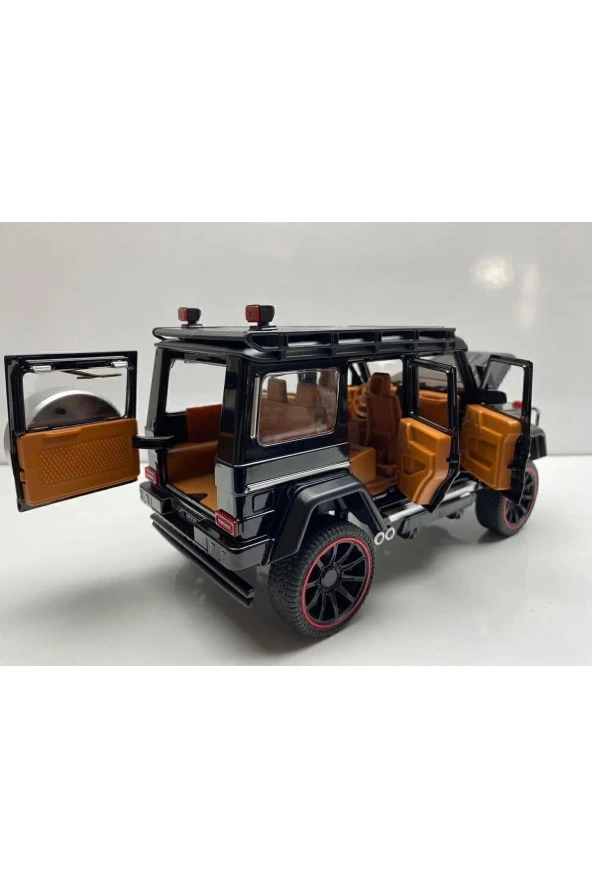 Mercedes G Jip Diecast Metal Model Oyuncak Araba 23 Cm Sesli Işıklı Kaput Bagaj Kapılar Açılabilen - 4