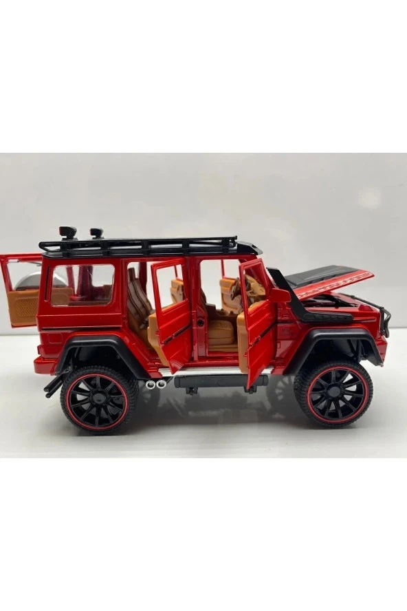 Mercedes G Jip Diecast Metal Model Oyuncak Araba 23 Cm Sesli Işıklı Kaput Bagaj Kapılar Açılabilen - 3
