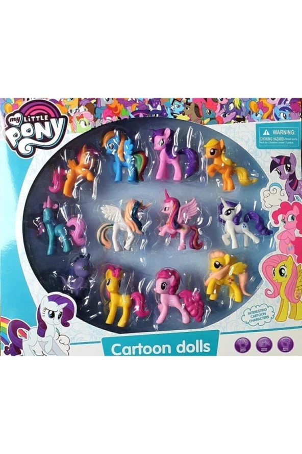 Büyük Boy 12 li Rengarenk My Little Pony Set