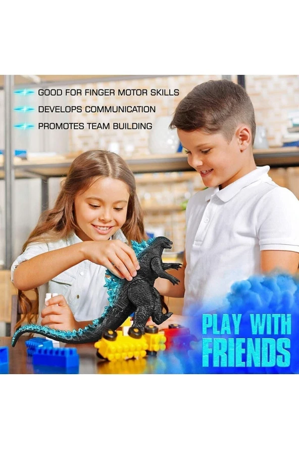 Godzilla Ses Efekti 25x15.5cm Dinazor Kırılmaz Oyuncak Dinozor Godzila Piller Dahil