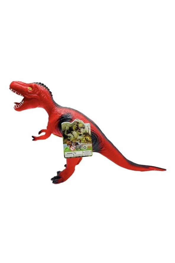 Oyuncak 47 Cm Dinazor T-rex Sesli Yumuşak Soft Oyuncak Kırmızı - 3
