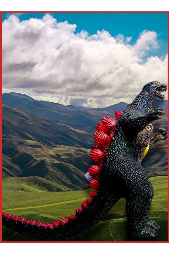 Sesli Yumuşak Godzilla 68 Cm Godzila Monster Canavar Sesli Dinazor Dev Boyda Kaliteli Oyuncak - 3