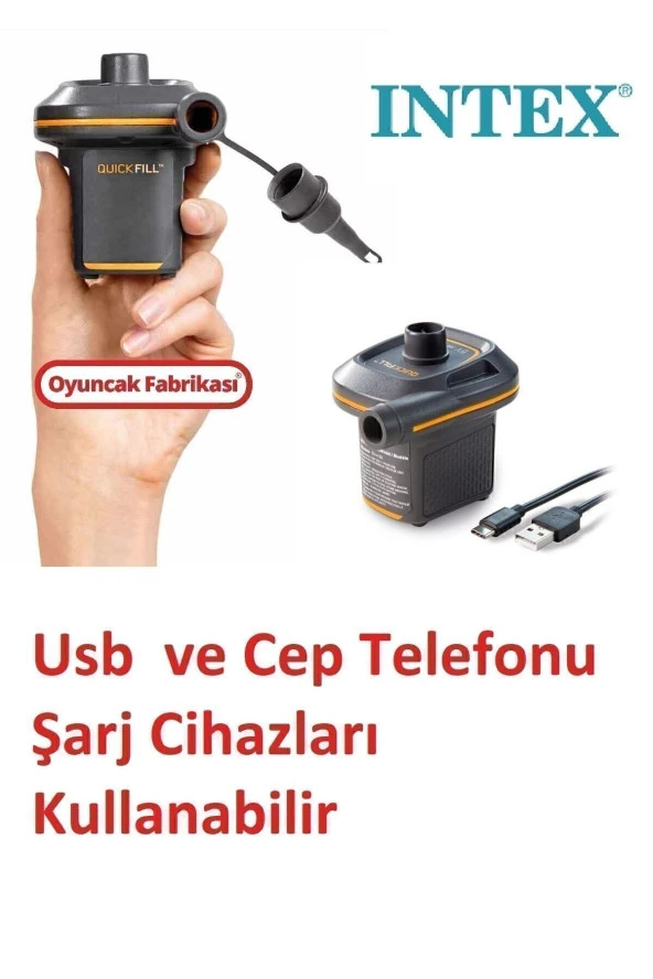 Intex Ap635 Quickfill Usb Girişli Şişme Ürünler Hava Pompası Hızlı Doldurma Mini Pompa 5v/2a