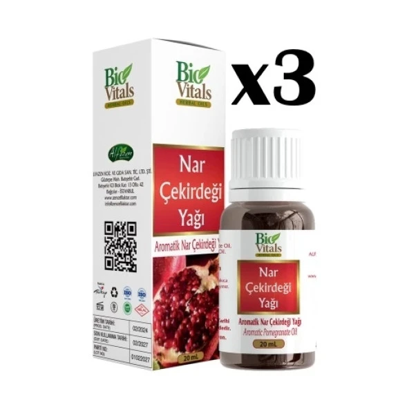 Biovitals Nar Çekirdeği Yağı 20 ml x 3 Adet