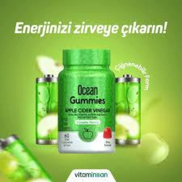 Ocean Gummies Apple Cider Vinegar 60 Çiğnenebiilir Jel - Resim 2