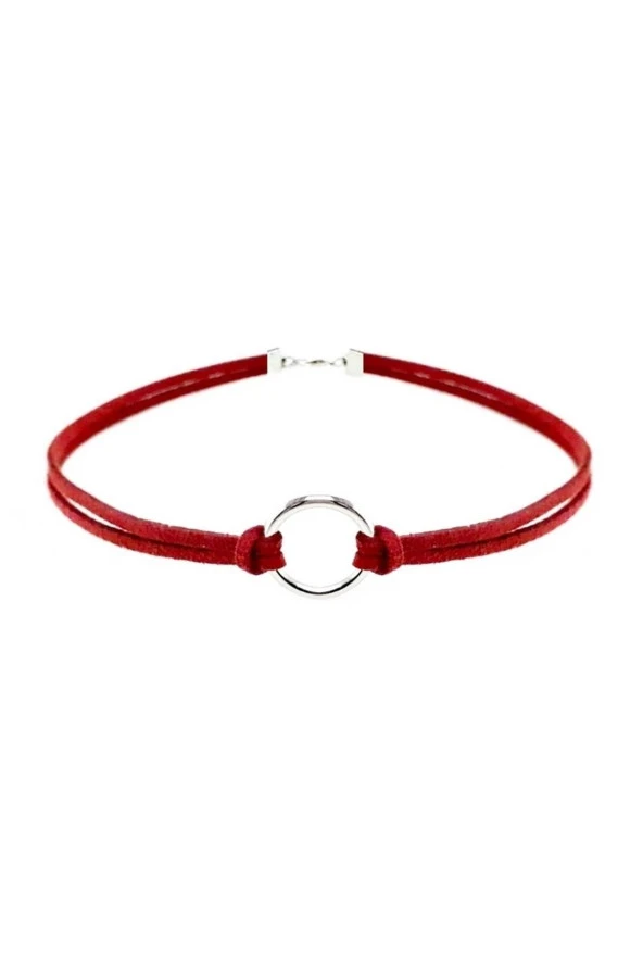 Taba Rengi Kadın Süet Round Choker