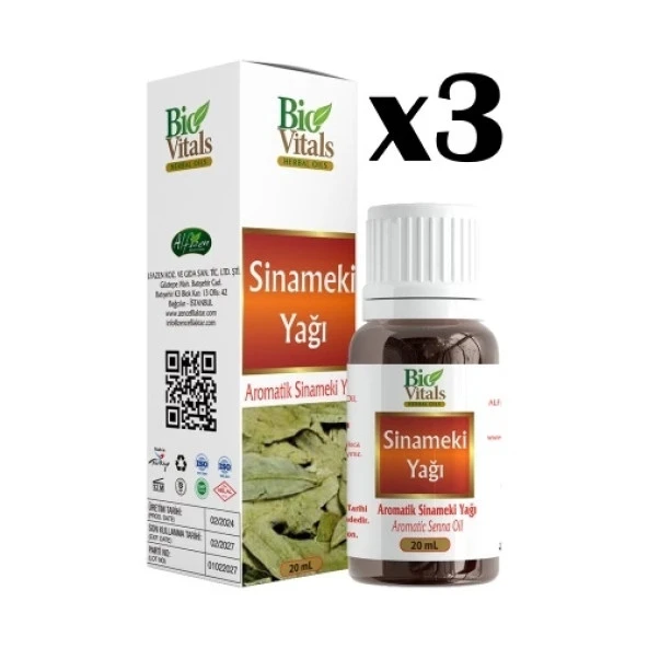 Biovitals Sinameki Yağı 20 ml x 3 Adet