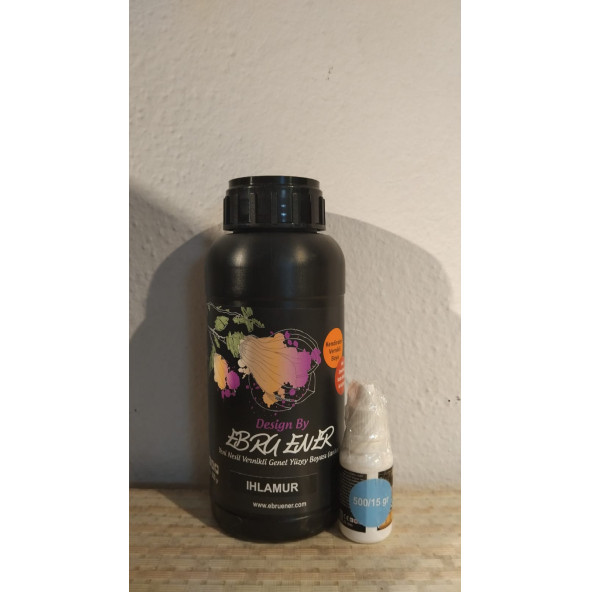 Ebru Ener Anka Vernikli Genel Yüzey Boyası Ihlamur Yeşili 500 gr. ve Katkı Maddesi 15 gr.