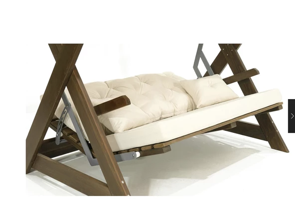 Ahşap Bahçe Salıncağı Holox Ladin Yataklı ve Ayak Sehpalı - 2